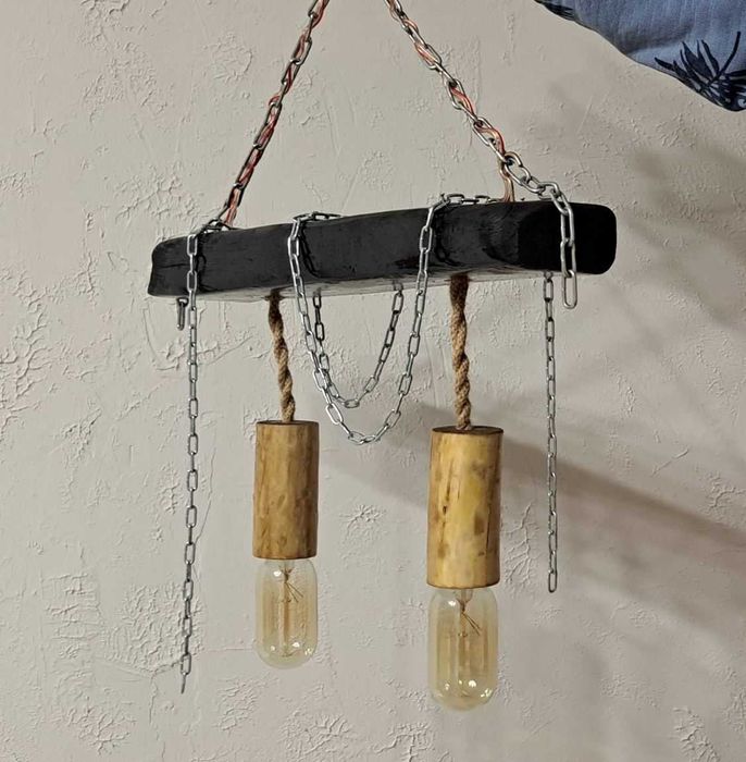 Подвесной светильник Loft Лофт ретро люстра деревянный ручной работы