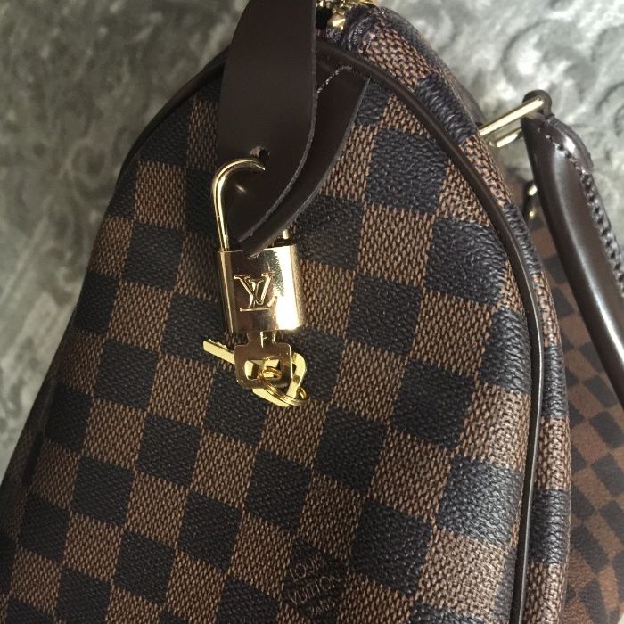 Сумка в стиле Louis Vuitton Speedy Damier Ebene , с замочком Новая