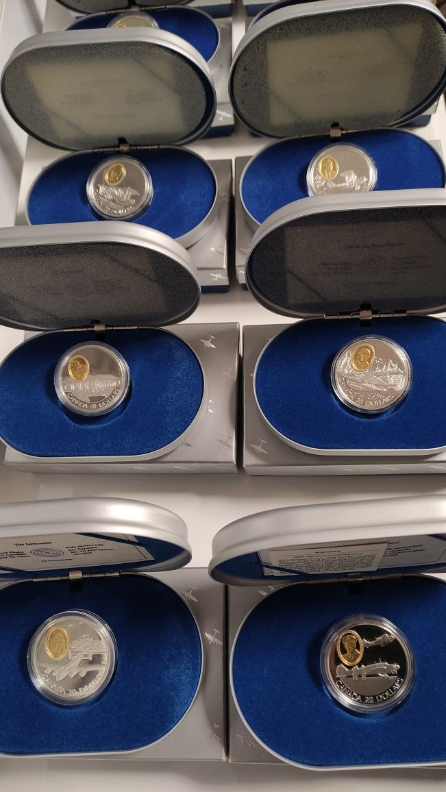 Срібні монети Канада,Австралії. Авіація.Літаки. 1oz 999 і 31.103 г 925