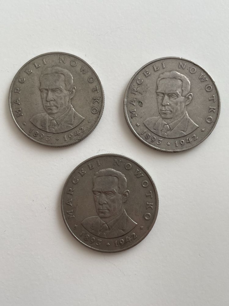 3 monety Marceli Nowotko 20 zł 1976