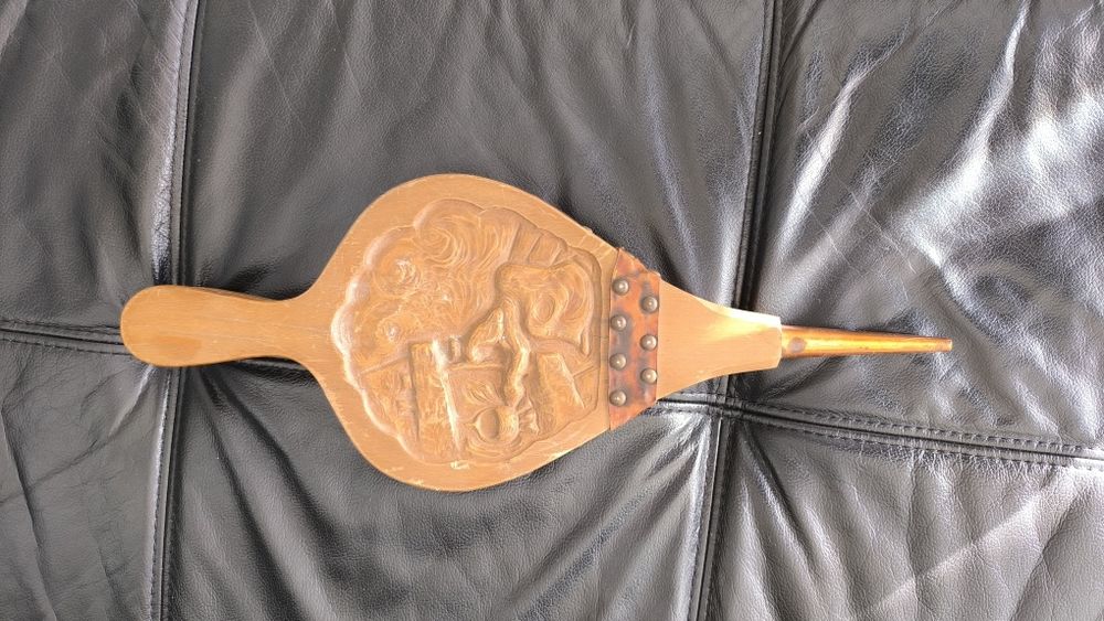 Miech do kominka drewniany stary