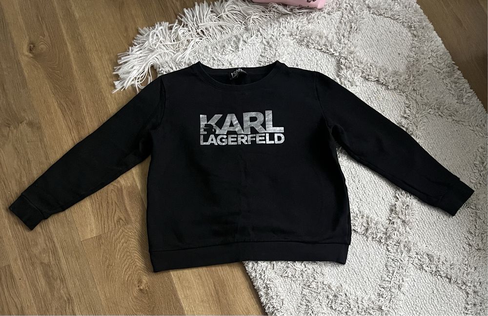 Czarna bluza srebrny napis Karl Lagerfeld rozm XL