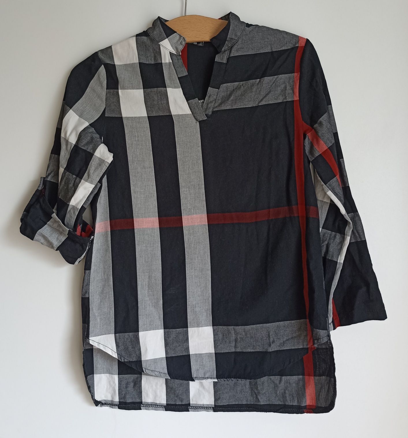 Bawełniana bluzka koszula w kratę jak Burberry S/36