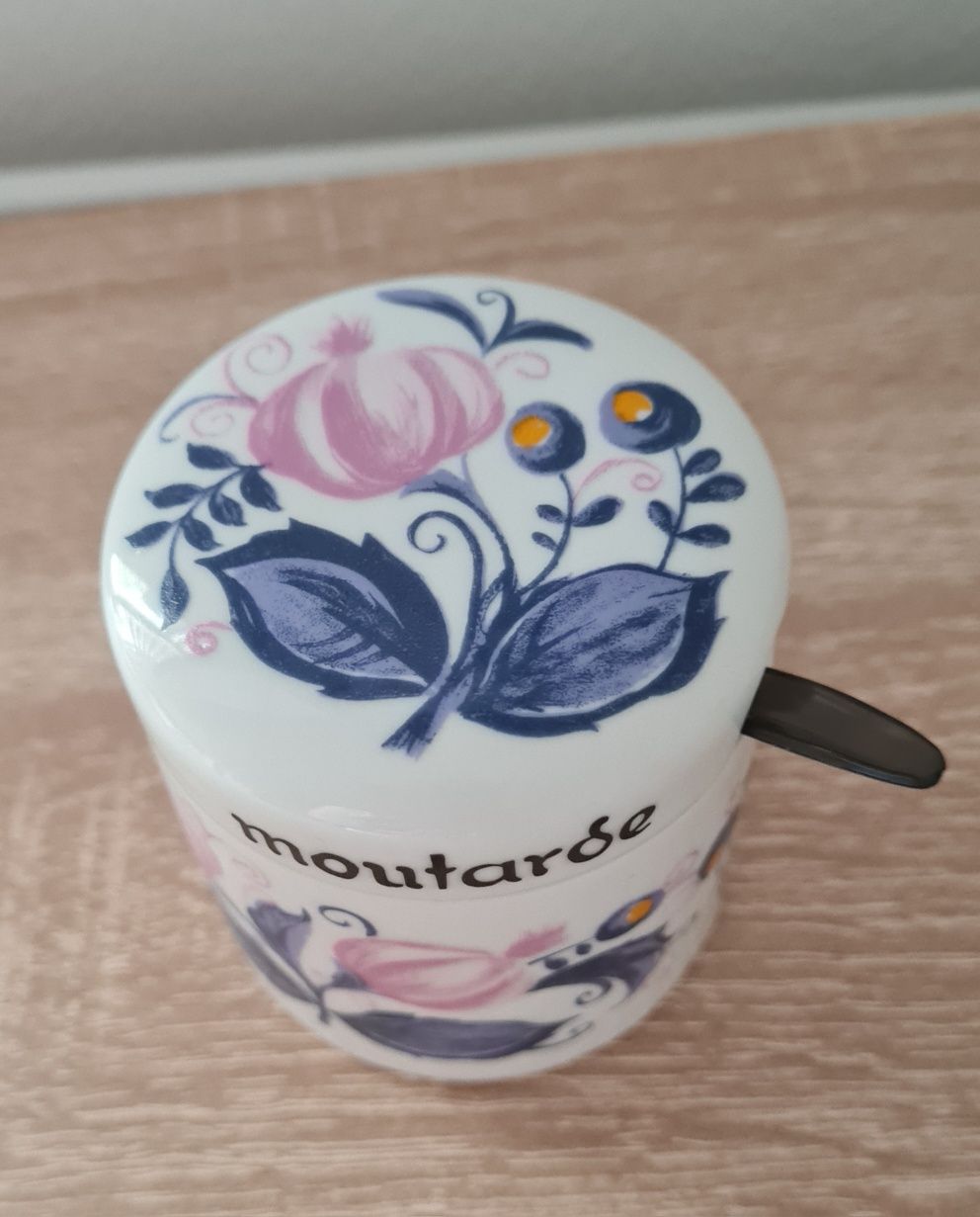 Porcelanowy pojemnik na musztardę