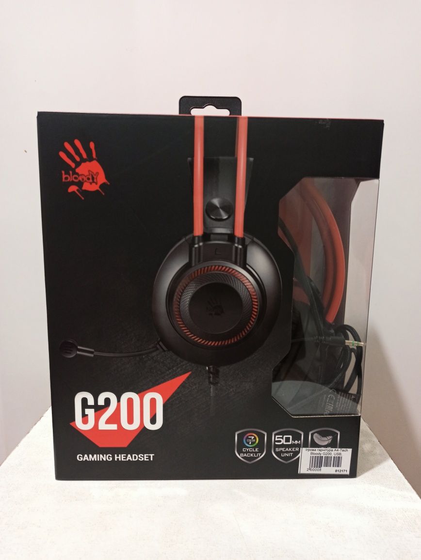 Наушники A4Tech G200 Bloody Black/Red