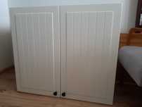Szafka ścienna z półkami, biała,drzwi ecru 70x80x35 cm Ikea