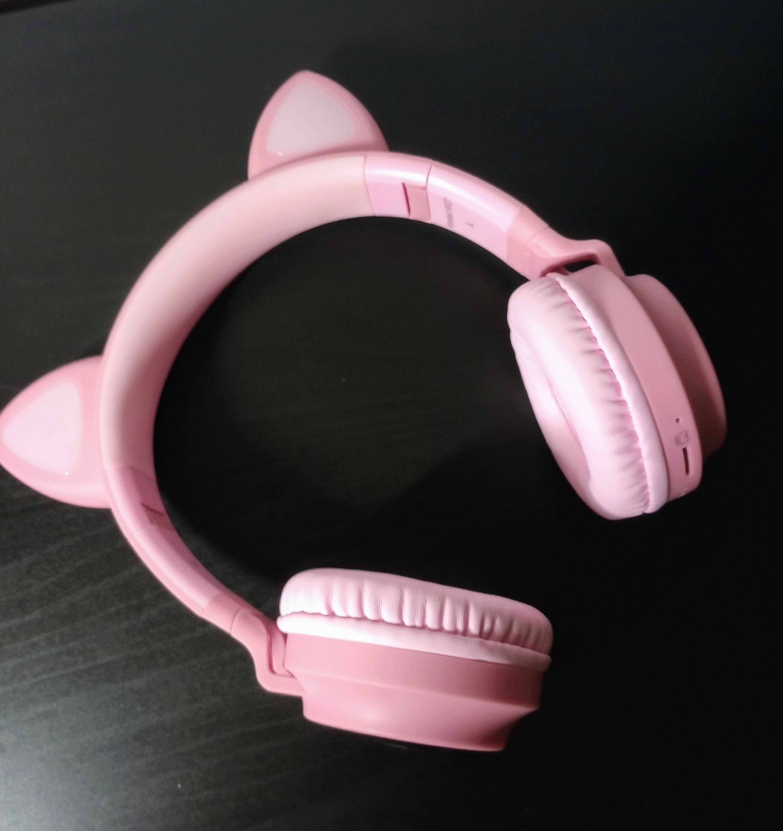 Дітячі Навушники Bluetooth Hoco Cat Ear W27 Рожеві