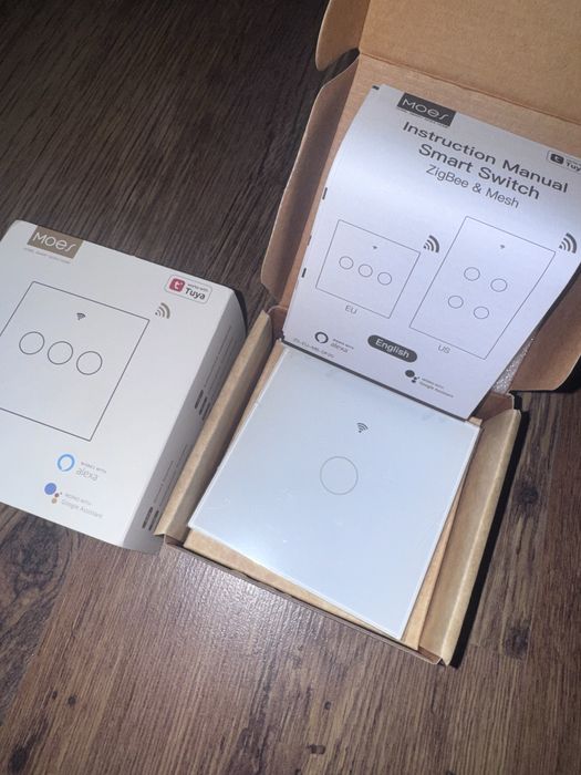 MOES Włącznik światła WiFi Pojedynczy Tuya Biały WRSEU1WHMS