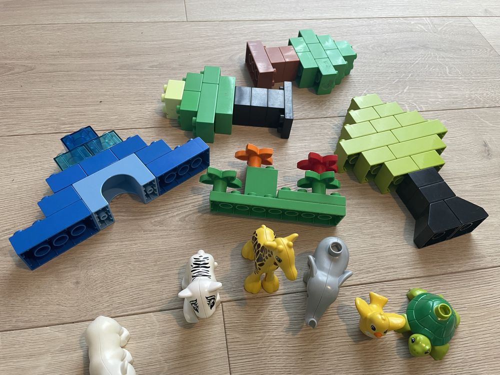 Lego duplo - dzikie zwierzeta - dżungla -palmy, drzewa, kwiatki