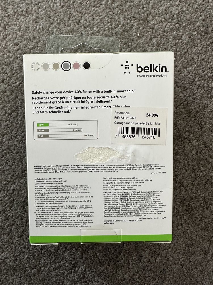 Carregador USB Belkin Novo a estrear