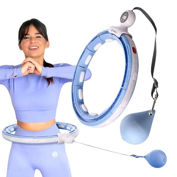 hhm15 hula hop blue z magnesem i obciążnikiem + licznik hms
