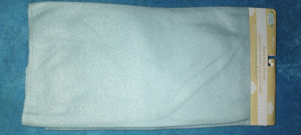 Kocyk polarowy dla niemowląt jasny niebieski wymiar 76x76 nowy