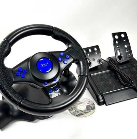 игровой руль вібрація ігрове кермо педалі газ тормоз пк ноут ps гейм