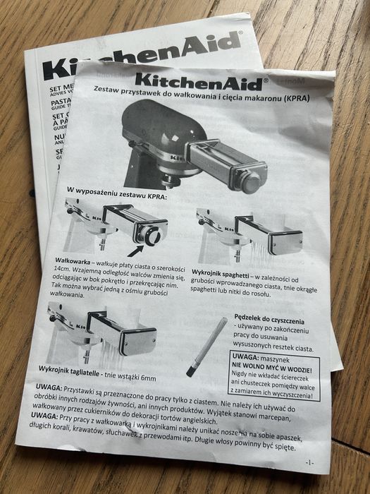 Kitchenaid zestaw przystawek do makaronu