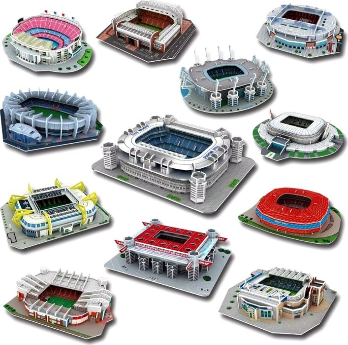 3D пазли. Футбольні стадіони. 8 видів на вибір.