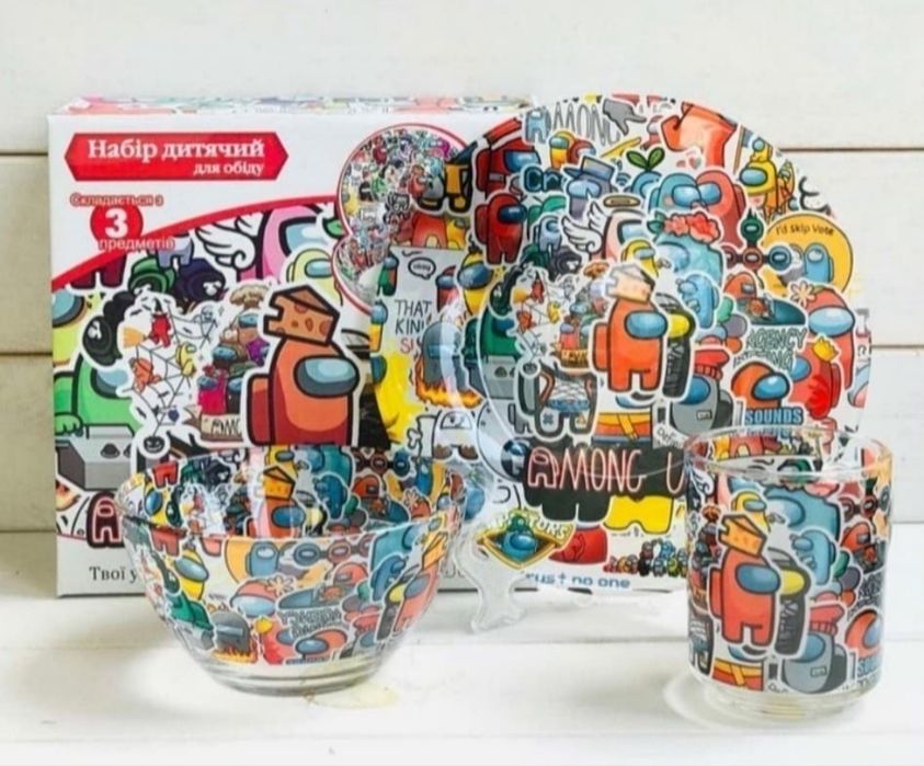 Дитячі набори посуди з улюбленими героями, детская посуда