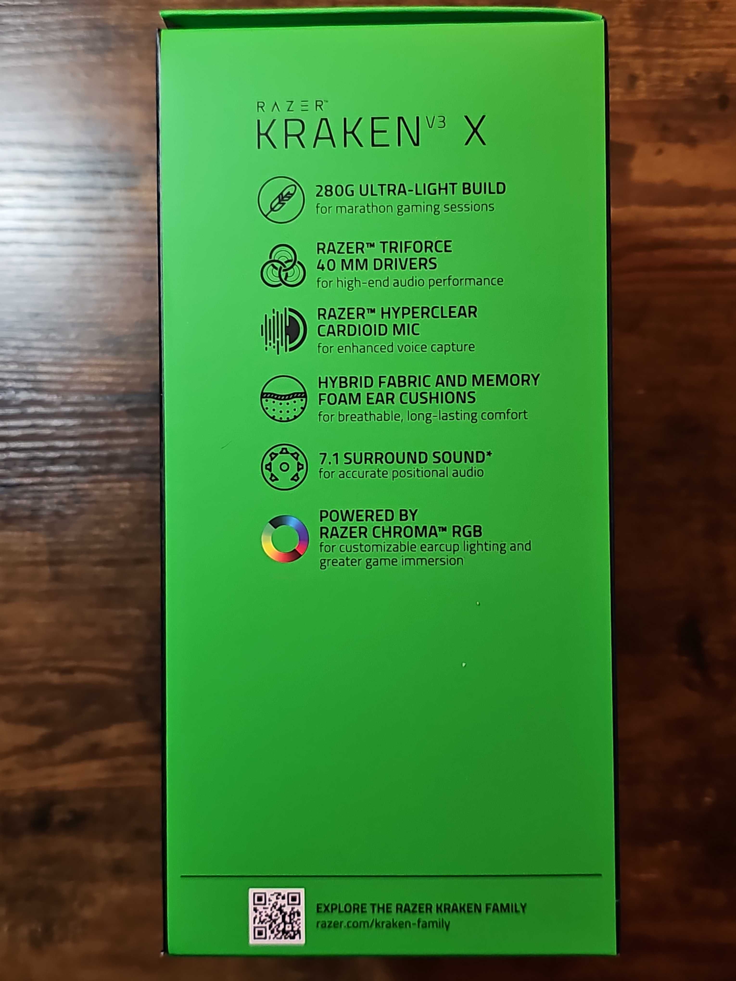 Razer Zestaw Słuchawkowy Over Ear Kraken V3 X Virtual Surround Czarny