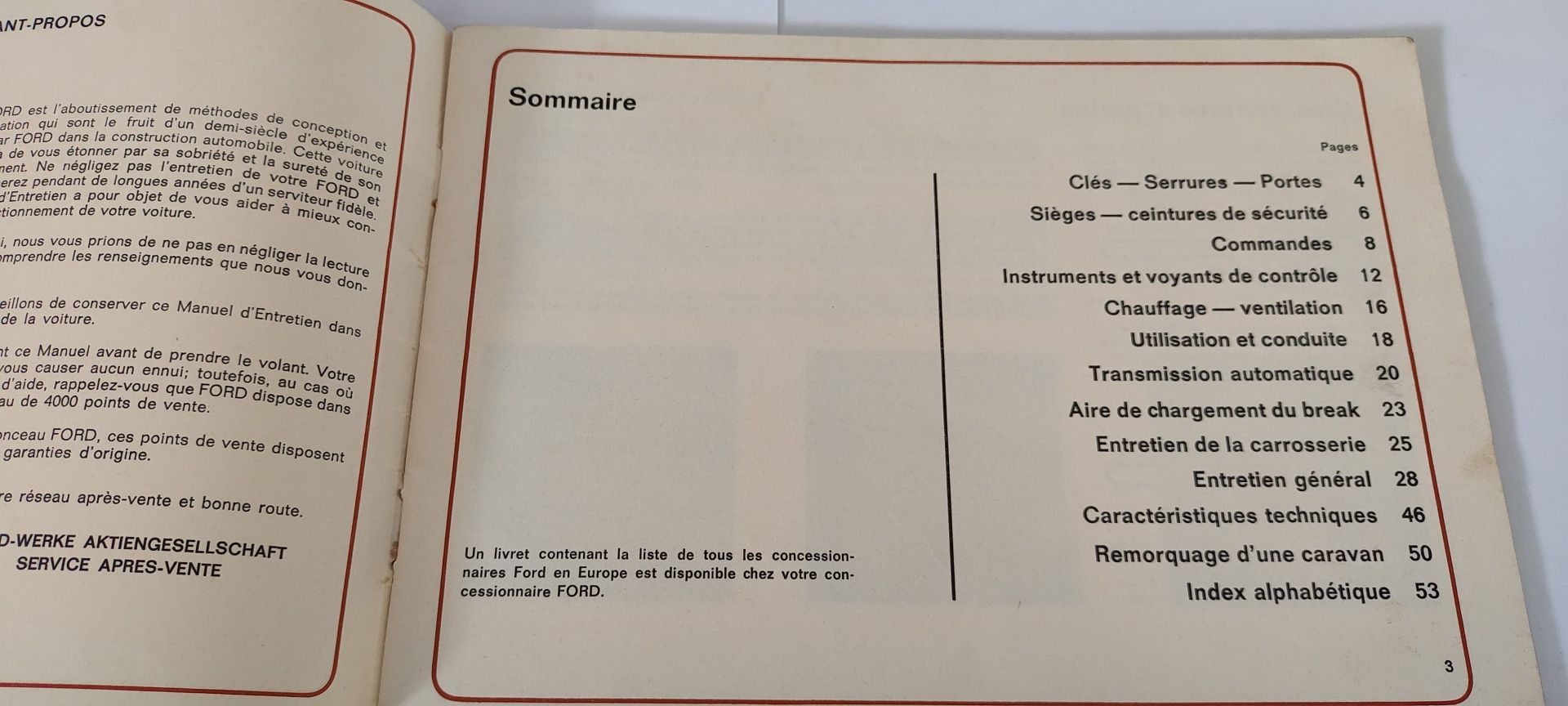 Manual do Condutor/Instruções do Ford Escort de 1972