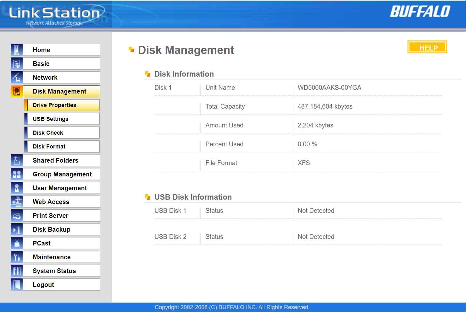 Network Drive Buffallo HS DH500GL - 500GB