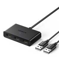 Przełącznik adapter switch box USB 2 wejścia - 3 wyjścia czarny