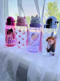Пляшки для води з трубочкою для дівчаток