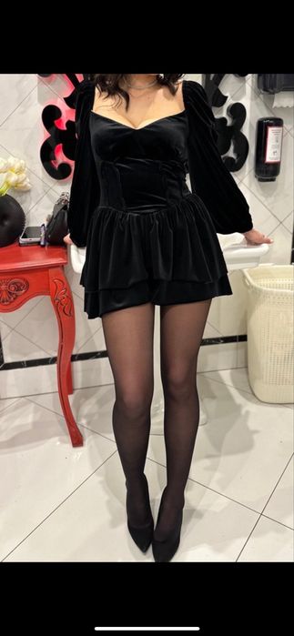 Велюрова  сукня міні