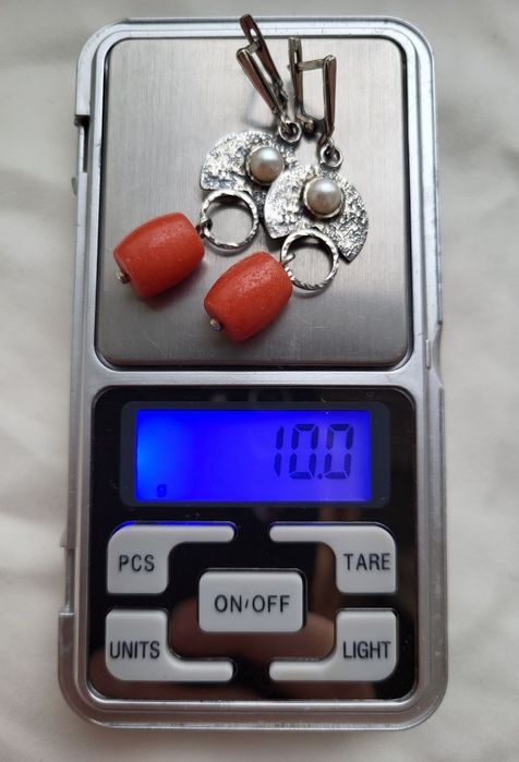 Серьги новые натуральный жемчуг коралл серебро 925 пробы