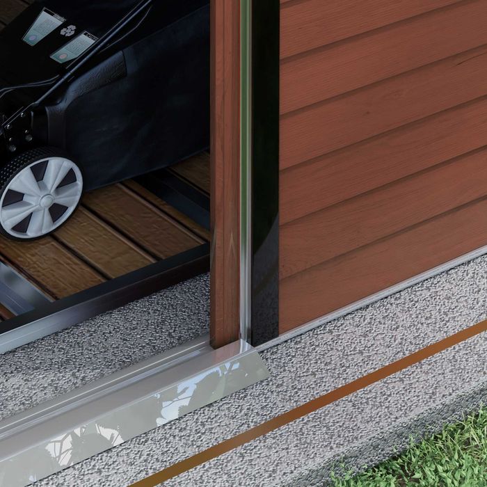 Abrigo de Jardim Metálico 240x206x198 cm c/ Fechadura e Base NOVO