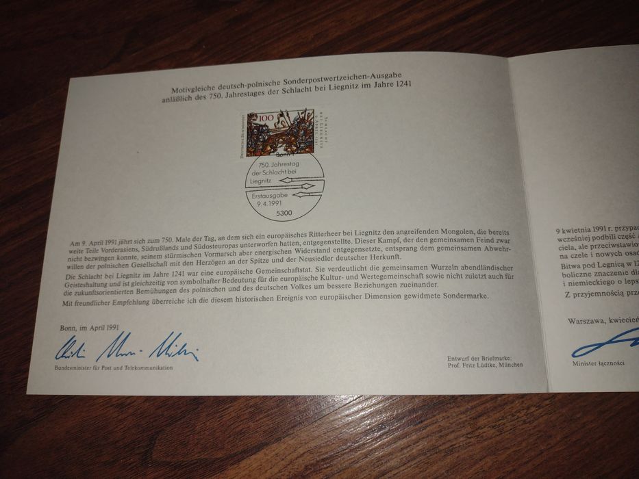 Bitwa pod Legnicą - 750 lecie - znaczek