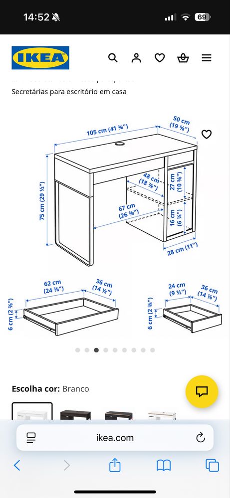 Secretaria ikea impecavel