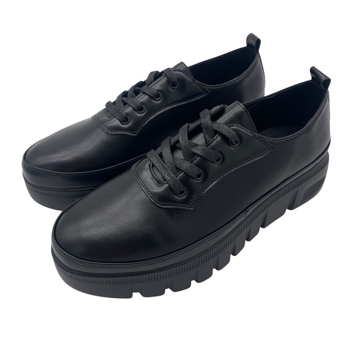 Buty półbuty damskie czarne rozmiar 43 sznurowane lekkie wiosenne