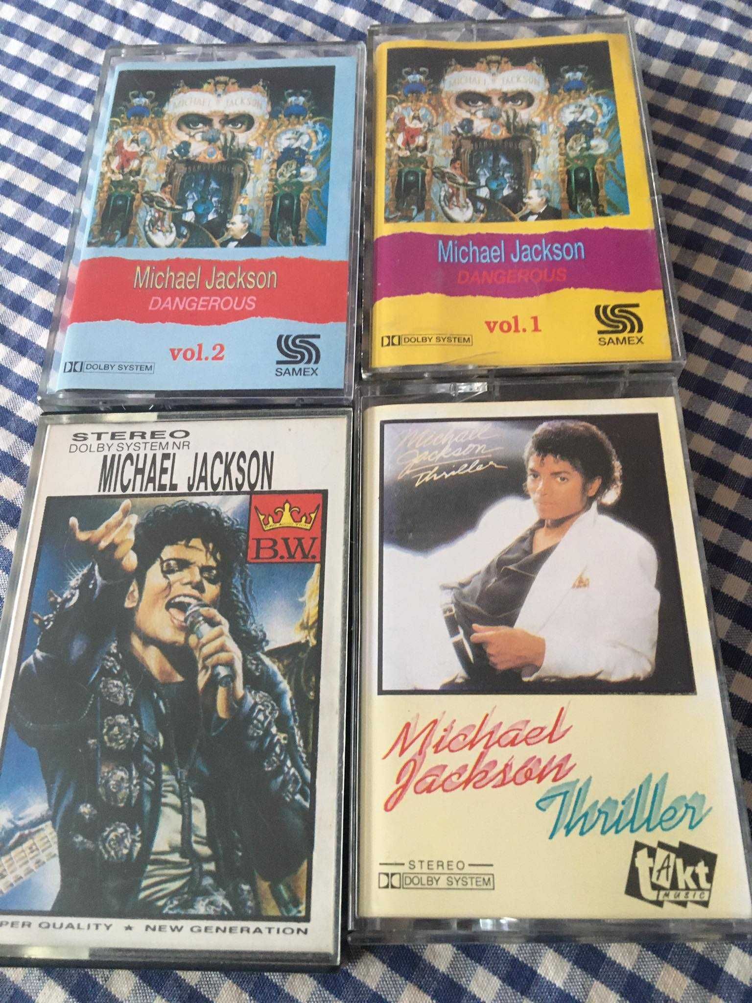 4 kasety michael jackson bad,thriller,dangerous vol1,2 lata90