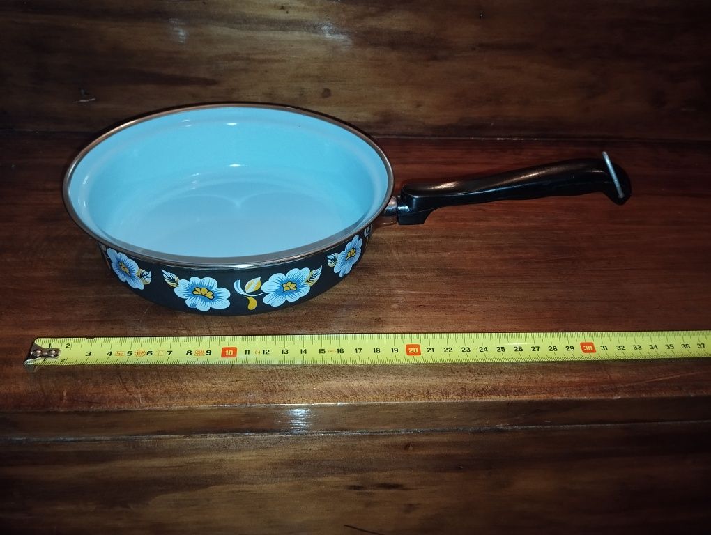 Conjunto tacho Fervedor de leite e sertã pintados