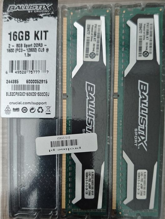 Pamięć 2x8GB DDR3 1600 Crucial Balistix Sport