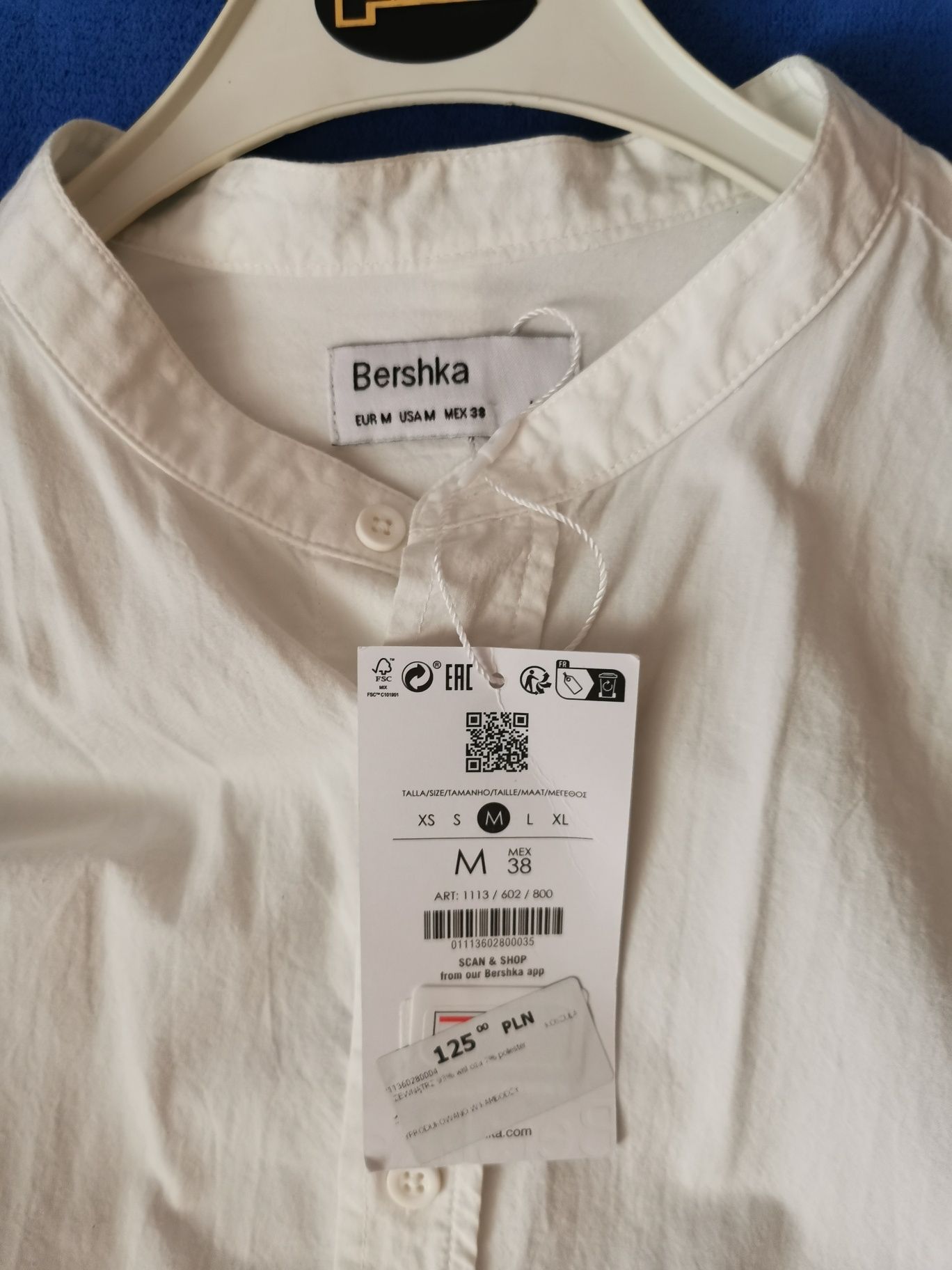 Biała koszula męska Bershka, rozmiar 'M'