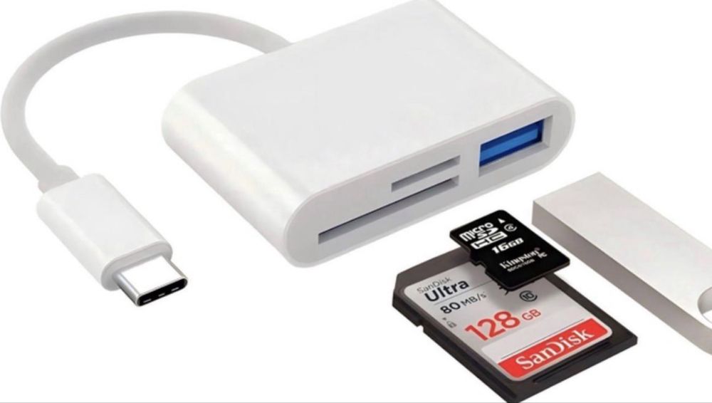 Картридер/перехідник для Type-C на USB та SD/TF Card Reader
