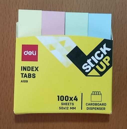 Conjunto de post-it e sublinhadores