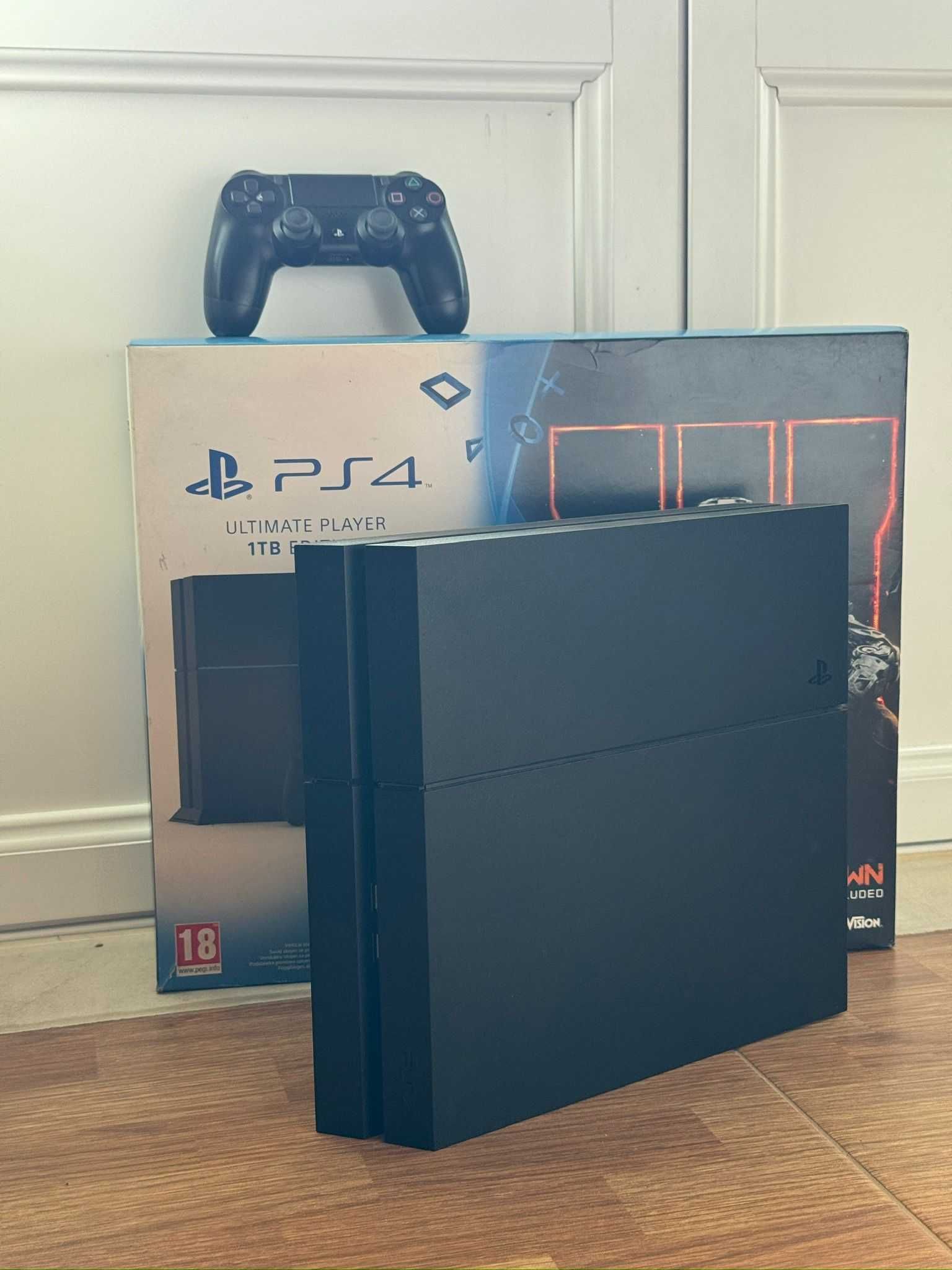 Playstation 4 1TB Preto com Caixa Original + 2 comandos