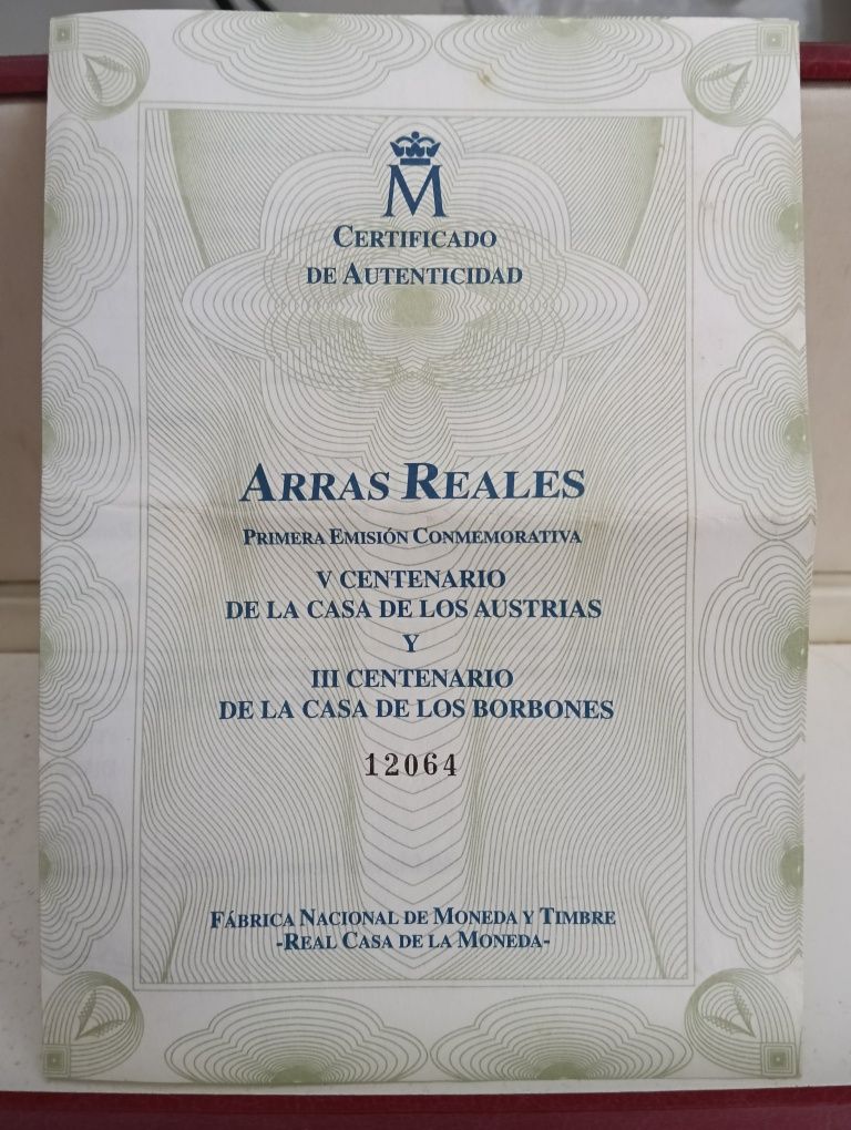 Vendo conjunto original de 13 Arras Reales emitido pela Fábrica Nacion