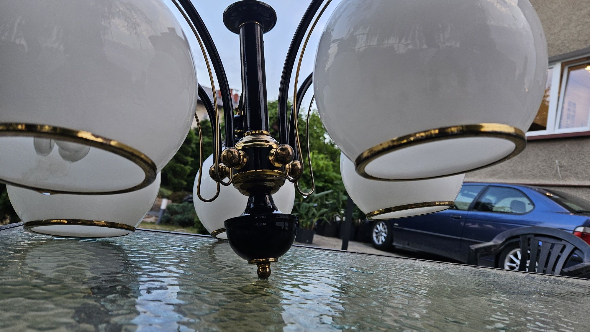 Żyrandol i dwa kinkiety lampa prl
