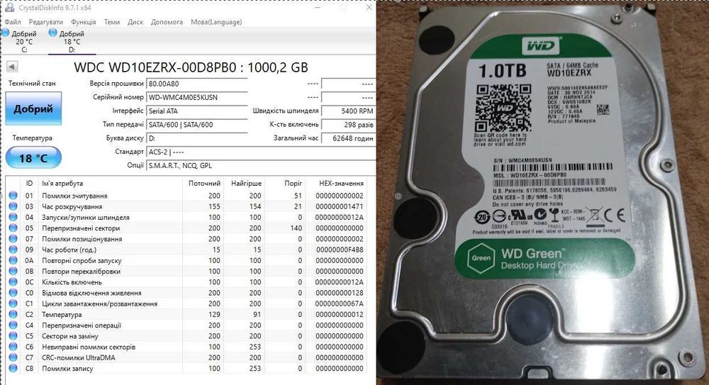 Жорсткі диски WD - 1Тб., 4Тб.
