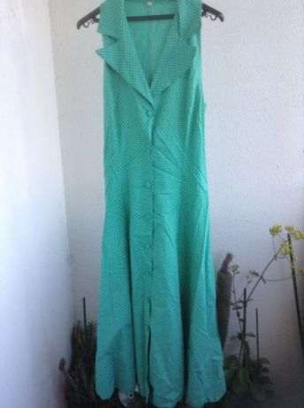 Vestido maxi de verão castanho e branco 40 e outros vestidos