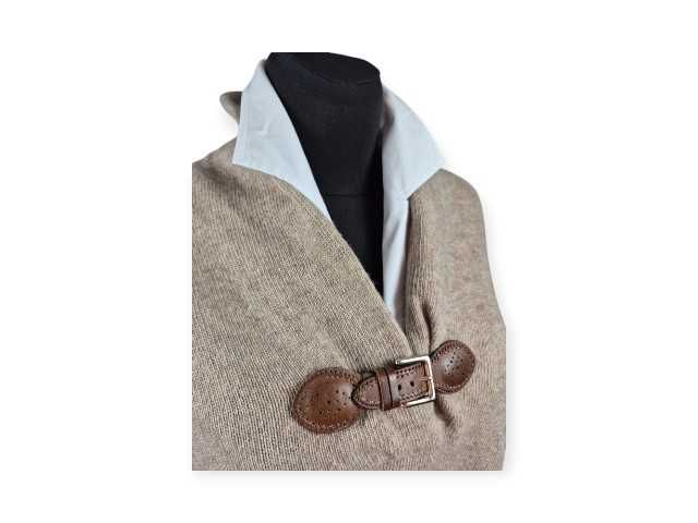 Kamizelka Massimo Dutti beżowa oversize M L XL wełniana poncho