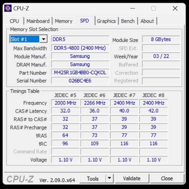DDR5 | Samsung - Korea (8Gb)