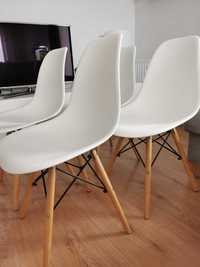 Sprzedam białe nowoczesne krzesła kubełkowe skandynawskie