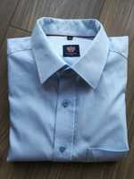 Klasyczna koszula w biało-niebieskie cienkie paski