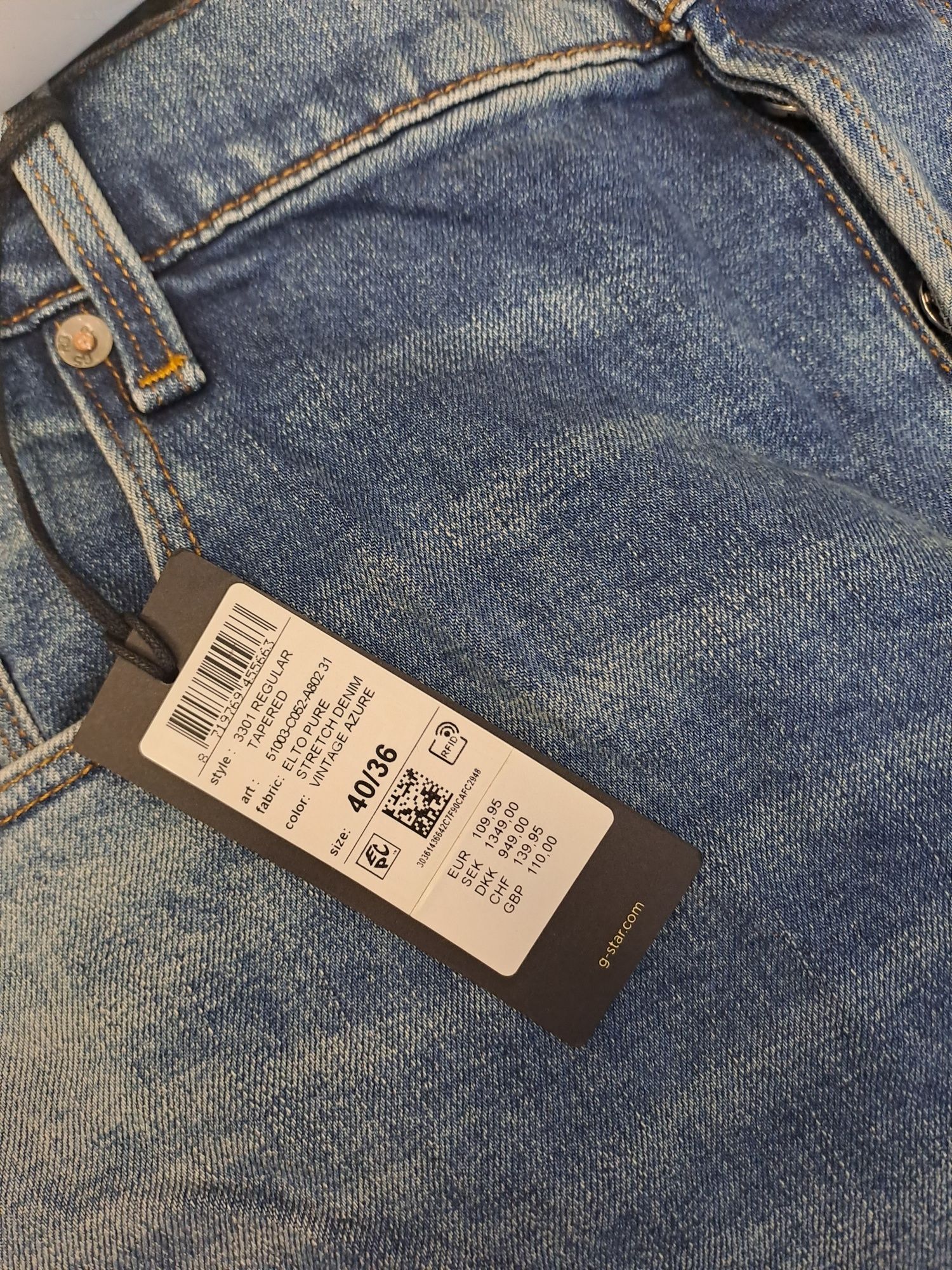 Nowe z metką jeansy G-STAR RAW 3301 uszkodzone