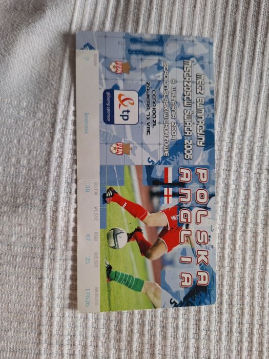 Bilet kolekcjonerski Polska - Anglia 2004 rok