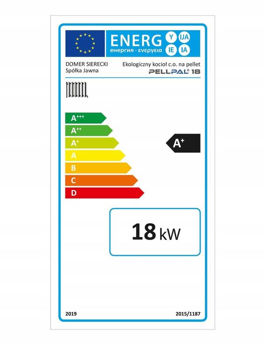 Kocioł 18KW piec na pellet PELLPAL do 220m2