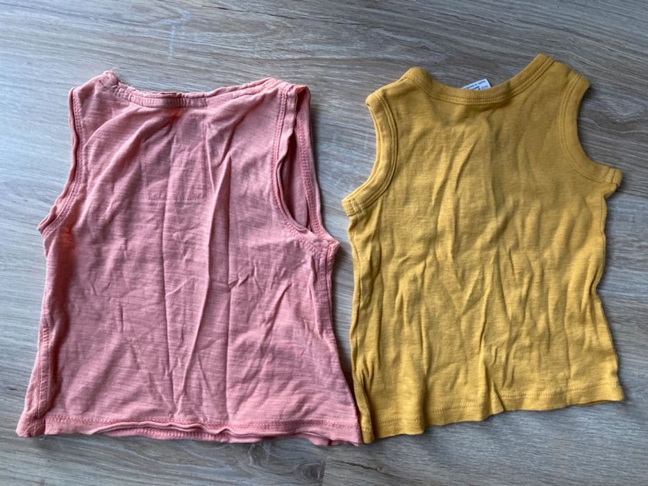 Podkoszulki Zara 74 i 80 t-shirty bez rękawków 2 szt 6 - 12 mies